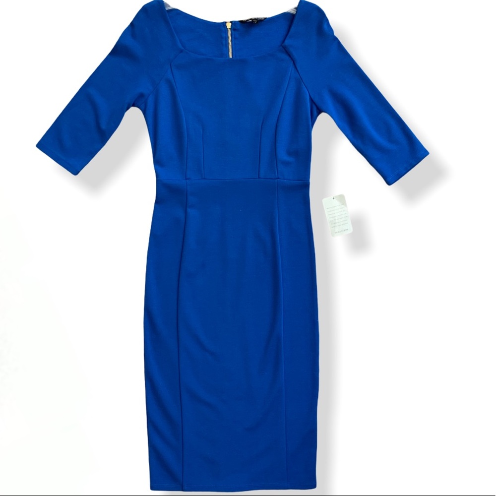 Blue felicity & coco dress with gold zipper